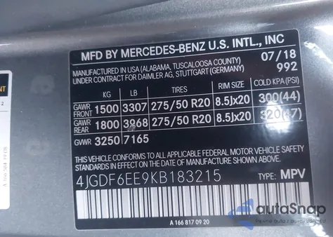 2019 Mercedes-Benz Gls 450 4Matic из США, поврежденный, VIN 4JGDF6EE9KB183215